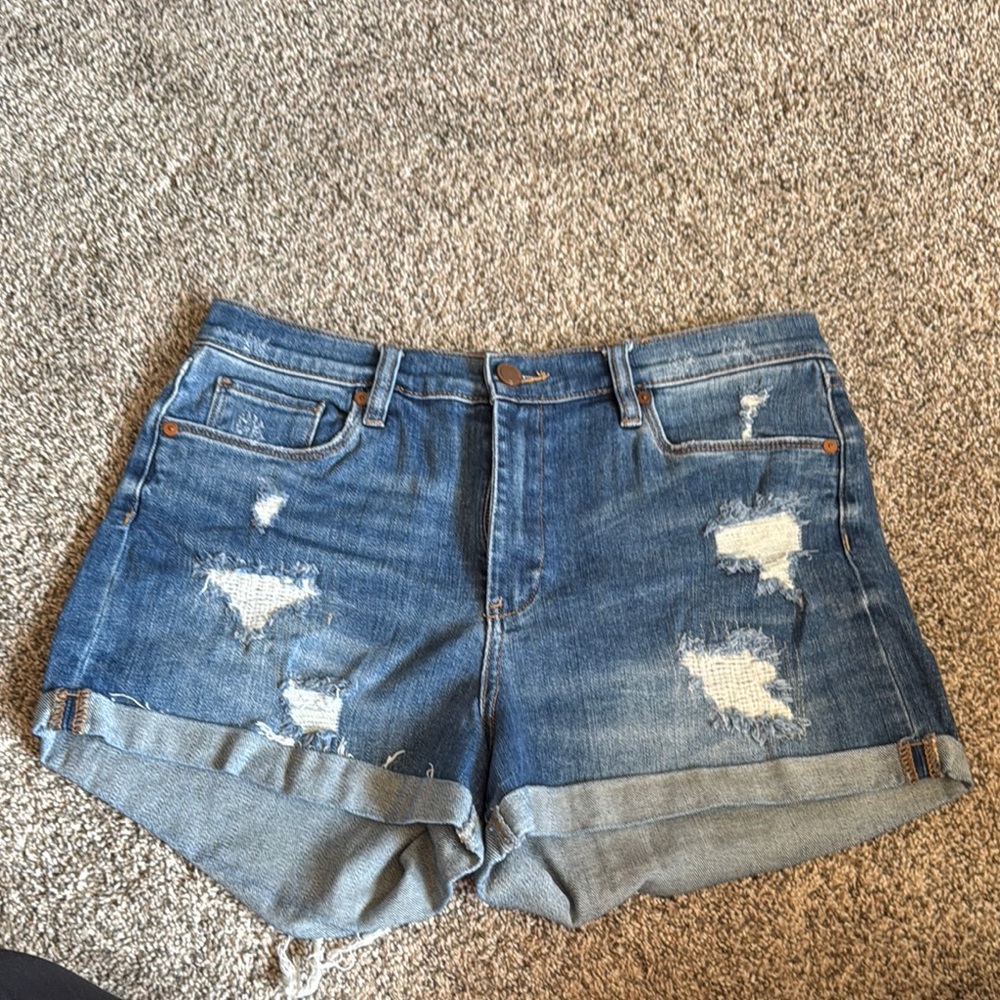 Denim Blue Distressed Women's Shorts